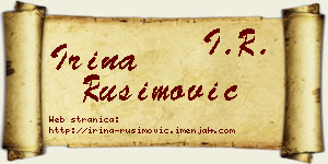 Irina Rusimović vizit kartica